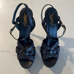 YSL Navy platform sandals size 42